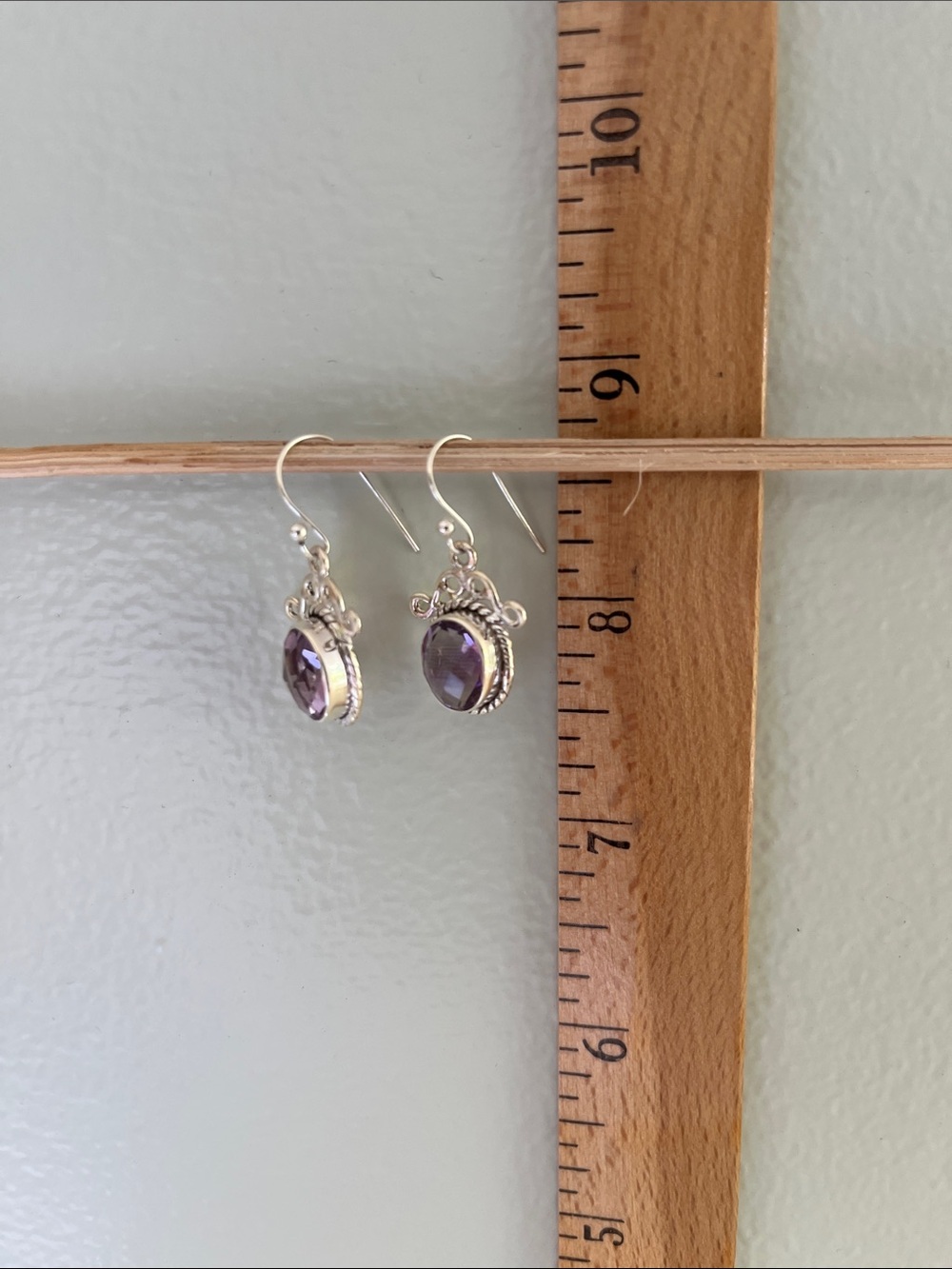 Amethyst Drop Earrings in Sterling Silver - Picture 5 of 5